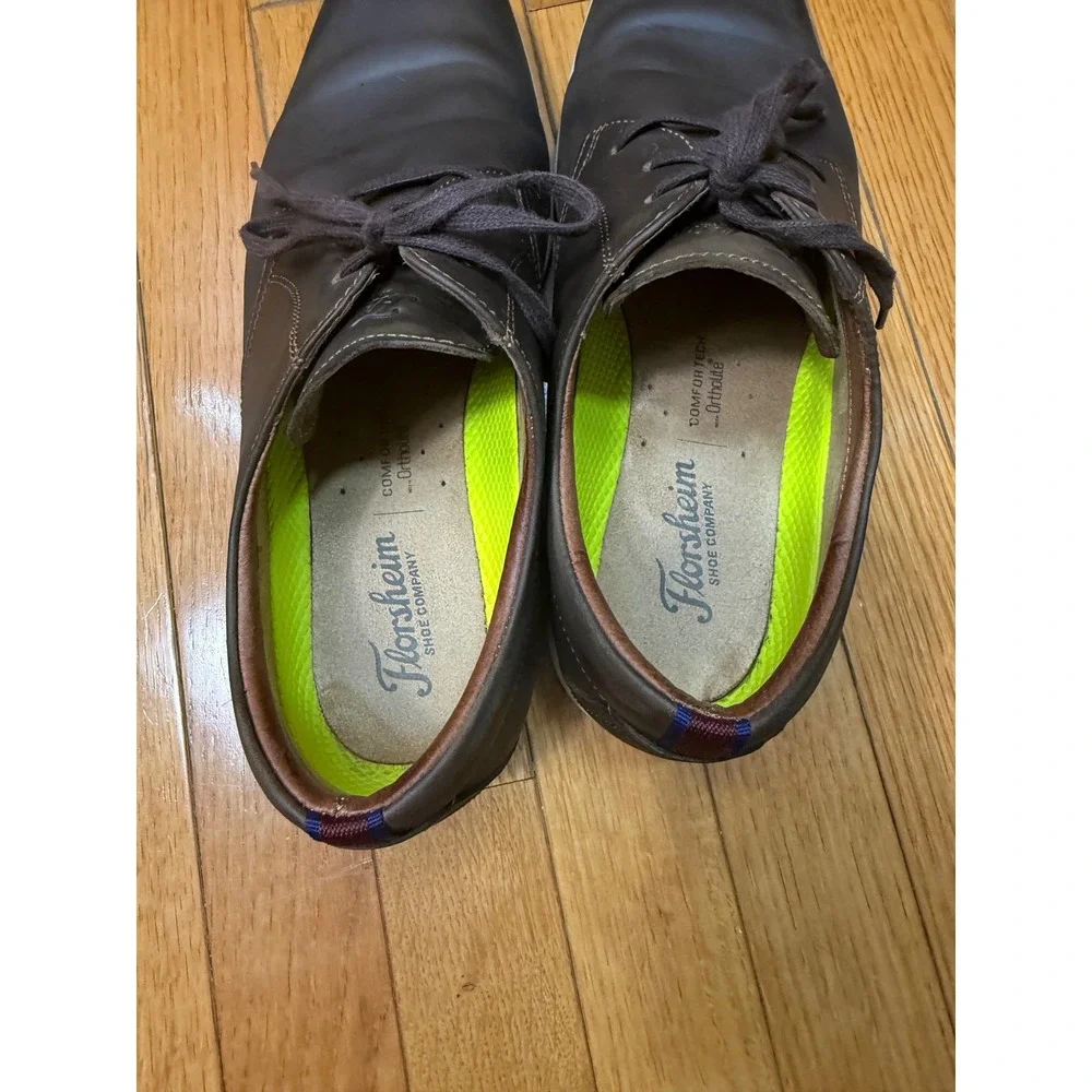 Florsheim Mens Leather Comfortech‎ Ortholite Brown Lace Up Dress Shoes Size 9.5M